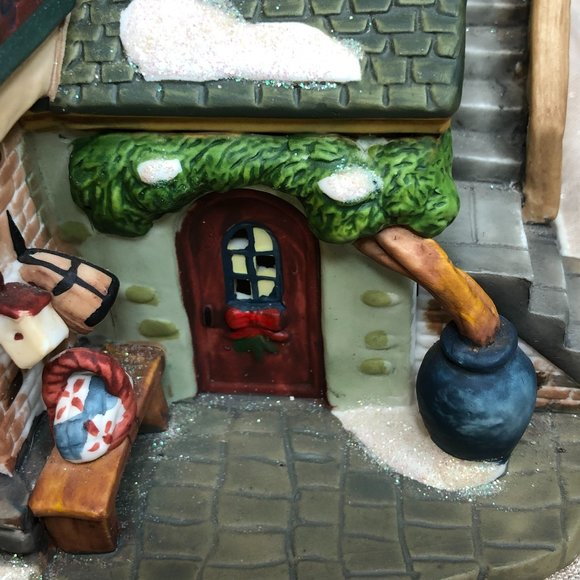 Pottery Shop Christmas Holiday Village Collectible Glitter Detail - Picture 2 of 14